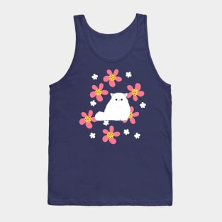Persian Kitten and Flowers Tank Top